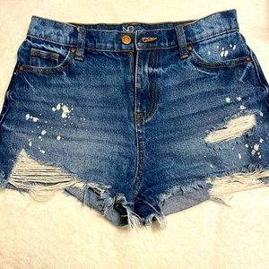 High rise denim shorts